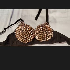 Studded Black Bra